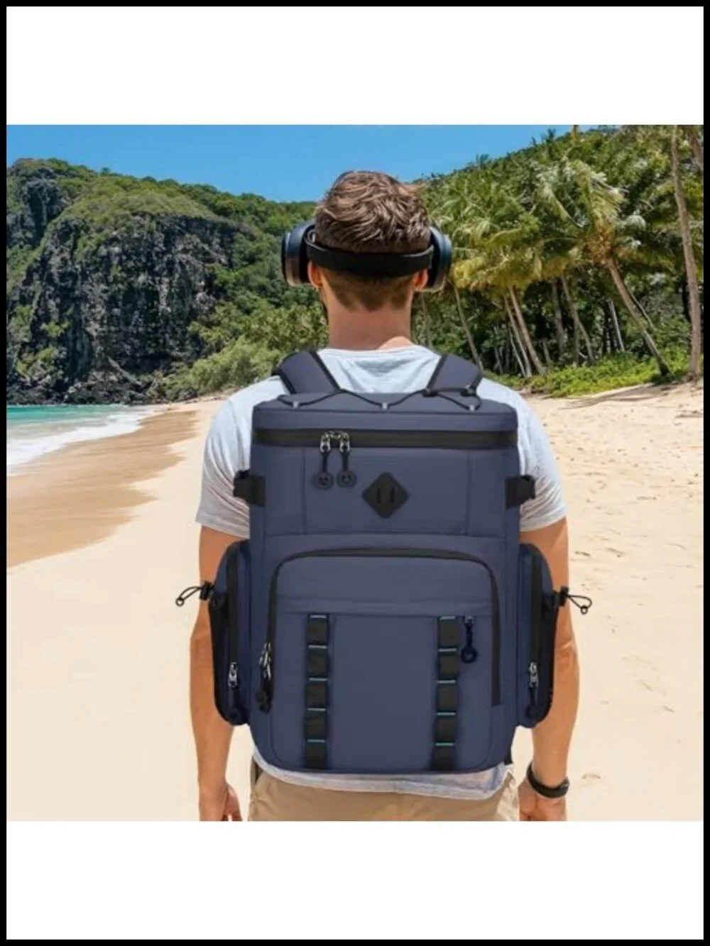 Large 60 Can Insulated Waterproof Leakproof Cooler Backpack with Bottle Opener